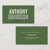 Moderne Groene Verspreide Tekst Visitekaartje (Voorkant / Achterkant)