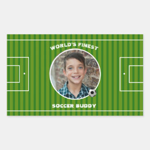 Moderne groene voetzoekersport Aangepaste foto Rechthoekige Sticker