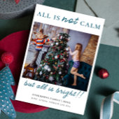 Moderne groene vrolijke kerst Kinder foto Feestdagenkaart