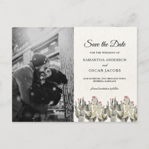 Moderne groene Waterverf Cactus Aankondigingskaart