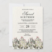 Moderne groene Waterverf Cactus Kaart (Voorkant)