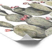 Moderne groene Waterverf Cactus Poster (Hoek)
