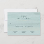 Moderne groene Waterverf Elegante bruiloft RSVP Kaartje (Voorkant)