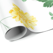 Moderne groene Waterverf Floral Cadeaupapier (Rol Hoek)