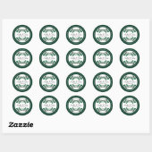 Moderne Groene Waterverf groen loof bruiloft Ronde Sticker (Vel)