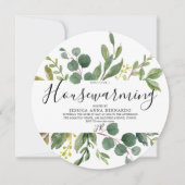 Moderne Groene Waterverf Housewarming Party Kaart (Voorkant)