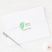 Moderne groene Waterverf Leaf Hartelijk dank Ronde Sticker (Envelop)