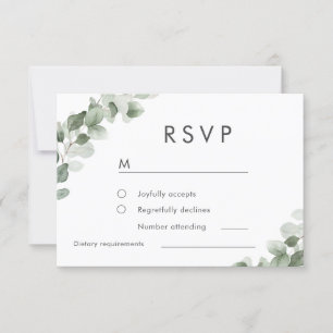 Moderne groene Waterverf lentetter RSVP Kaartje