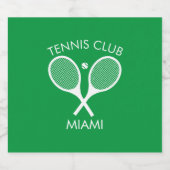 Moderne groene witte elegante klassieke tennis bier etiket (Enkel label)