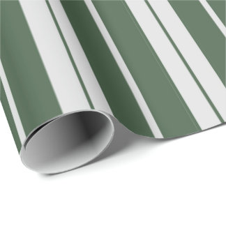 Moderne groene witte gestreepte Kerstvakantie Cadeaupapier