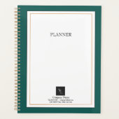 Moderne groene witte Gold met zakelijke Logo Planner (Voorkant)