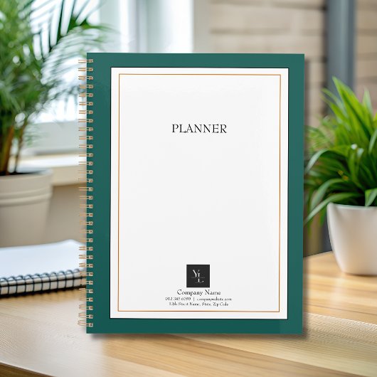 Moderne groene witte Gold met zakelijke Logo Planner