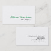 Moderne groene witte haarstijlkunstenaar visitekaartje (Voorkant / Achterkant)