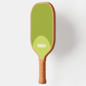 Moderne groene & witte monogramnaam pickleball paddle (Links)