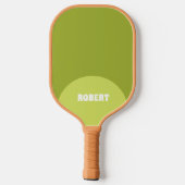 Moderne groene & witte monogramnaam pickleball paddle (Achterkant)