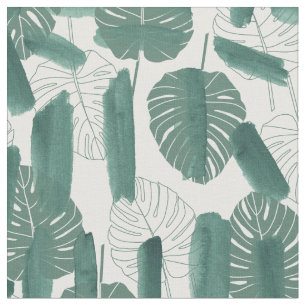 Moderne groene witte Monstera laat penseelstreken  Stof