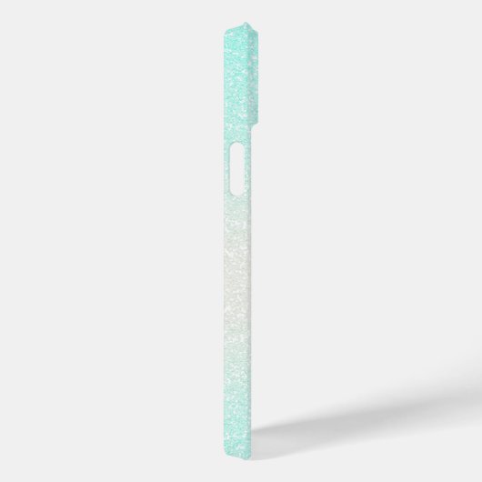 Moderne Groene Zilveren Ombre Glitter Monogram Case-Mate iPhone Case (Achterkant / Rechts)