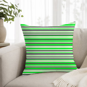 Moderne groene zwarte strepen kussen