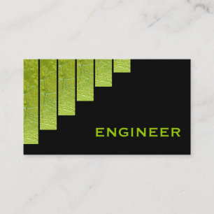 Moderne, groene, zwarte verticale strepen engineer visitekaartje