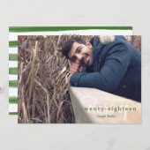 Moderne groengekleurde strepen, klasse van uitvind kaart (Voorkant / Achterkant)