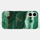 Moderne groenmakerij Gold Glitter-script monogram Case-Mate iPhone Case (Achterkant (horizontaal))