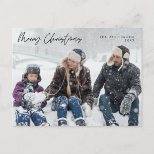 Moderne groet, prettige kerstfamilie Foto Post Briefkaart