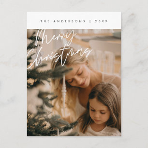 Moderne groet, prettige kerstfoto briefkaart