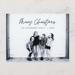 Moderne groet, prettige kerstfoto briefkaart
