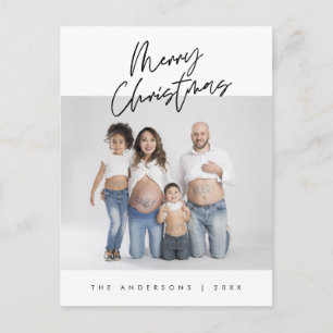 Moderne groet, prettige kerstfoto briefkaart