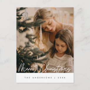 Moderne groet, prettige kerstfoto briefkaart