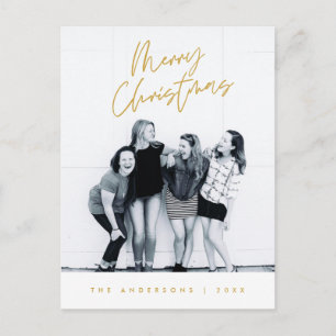 Moderne groet, prettige kerstfoto briefkaart