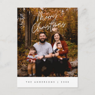 Moderne groet, prettige kerstfoto briefkaart