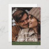 Moderne groet, prettige kerstfoto briefkaart (Voorkant / Achterkant)