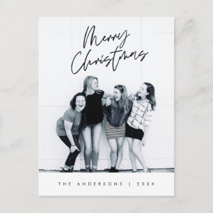 Moderne groet, prettige kerstfoto's foto's briefkaart