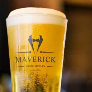 Moderne Groomsmen Gift Classic Elegant Wedding Bie Glas