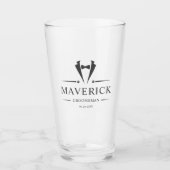 Moderne Groomsmen Gift Classic Elegant Wedding Bie Glas (Voorkant)