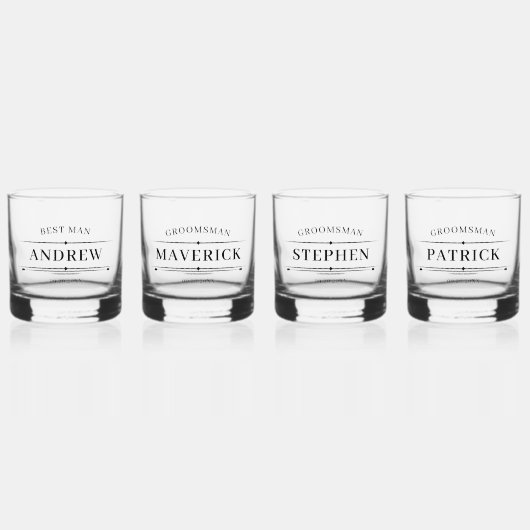 Moderne Groomsmen Gift  Elegant Beste Man Whisky Glas (Voorkant)