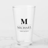 Moderne Groomsmen Gifts Monogram Beste Man Bier Glas (Voorkant)