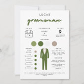 Moderne Groomsmen Info Kaart (Voorkant)