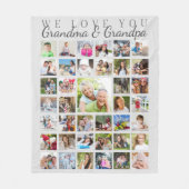 Moderne Grootouders Foto Collage Grijs Fleece Deken (Voorkant)