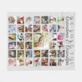Moderne Grootouders Foto Collage Grijs Fleece Deken (Voorkant (Horizontaal))