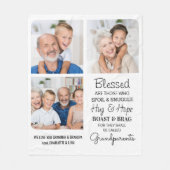 Moderne Grootouders Kleinkinderen Custom 3 Afbeeld Fleece Deken (Voorkant)