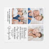 Moderne Grootouders Kleinkinderen Custom 3 Afbeeld Fleece Deken (Voorkant (Horizontaal))