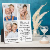 Moderne Grootouders Kleinkinderen Custom 3 Afbeeld Fotoplaat (Zijkant)