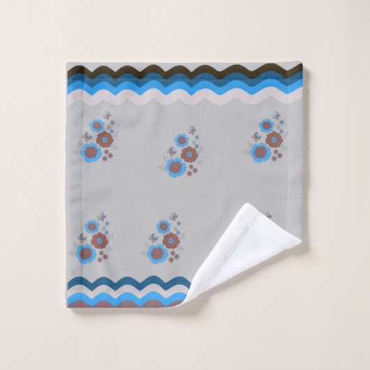 Moderne groovy en bloemig bad handdoek (Wasdoekje)