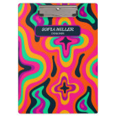 Moderne Groovy Kleurrijke Retro Regenboog Boho Abs Klembord (Voorkant)