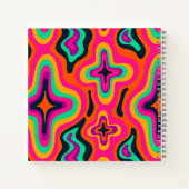 Moderne Groovy Kleurrijke Retro Regenboog Boho Abs Notitieboek (Achterkant)