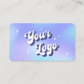 Moderne Groovy Logo Holographic Salon Spa QR-code Visitekaartje (Voorkant)