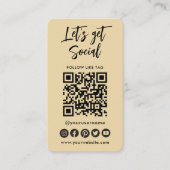 Moderne Groovy Social Media QR Code is verbonden m Visitekaartje (Voorkant)