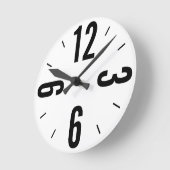 Moderne grote aantallen zwart-wit ronde klok (Hoek)